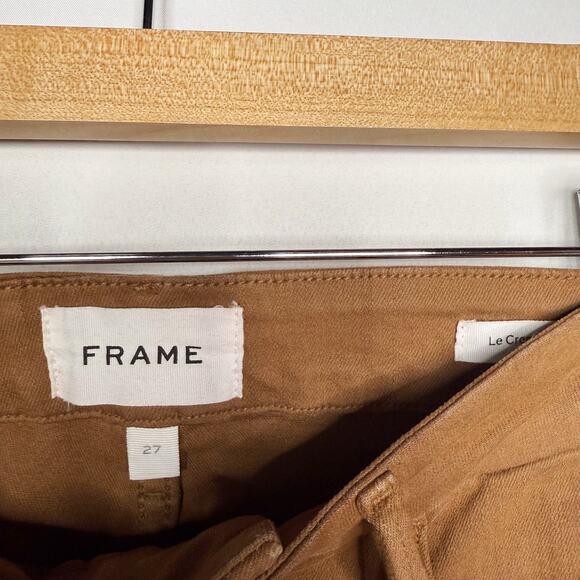 Frame Womens 27 Tobacco Coated Le Crop Mini Boot Jeans Cotton Stretch Denim - Picture 7 of 10